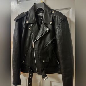 Mens UNIK Intl Leather motorcycle jacket Size 46